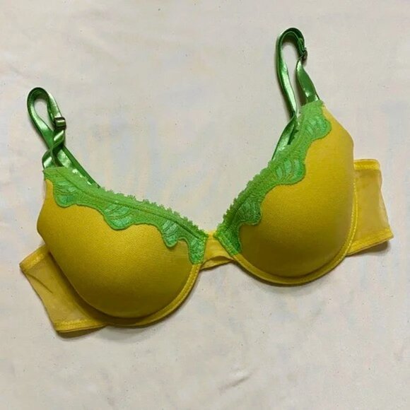 Victoria’s Secret Plunge Padded Mesh & Lace Push-up Underwire Bra 36B - Picture 8 of 17